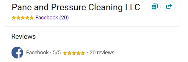 Five-star review highlighting professional pressure washing services on Facebook