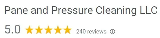 Five-star Google review highlighting professional pressure washing services