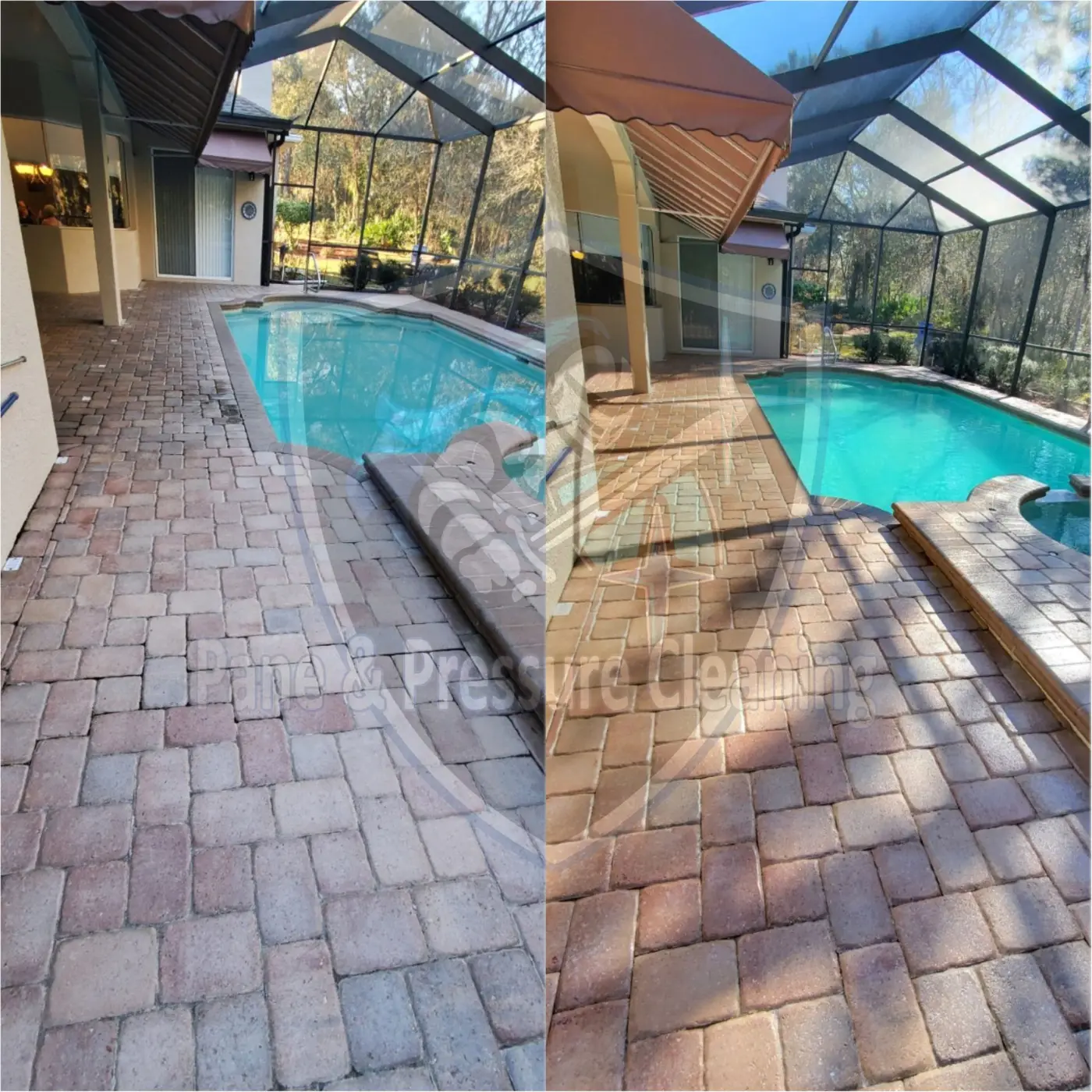 Brick paver cleaning and sealing with joint sand stabilization in Sugarmill Woods Florida